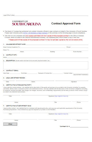 contract approval application form