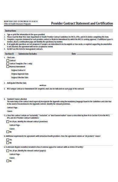 contract statement application form