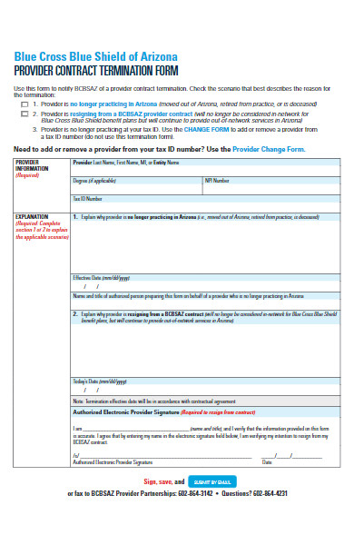 contract termination application form