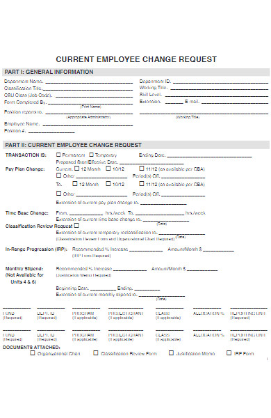 current employee change request form