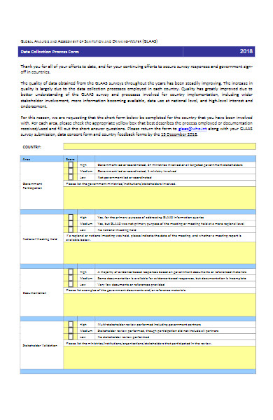 data collection process form