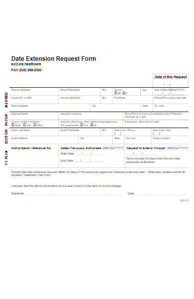 date extension request form