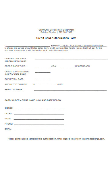 FREE 50+ Credit Card Authorization Forms Download – How to Create Guide ...