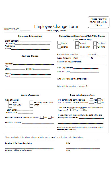 employee change form to hr