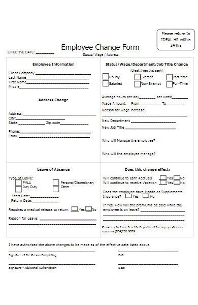 FREE 50+ Employee Change Forms Download – How to Create Guide, Tips