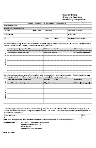 employee group insurance enrollment change form