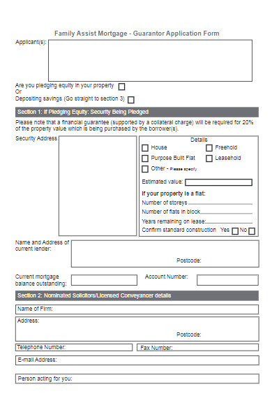 family assist mortgage form