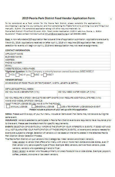 food park vendor application form