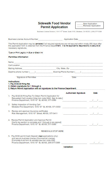 food vendor permit application form