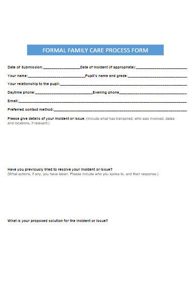 formal family care process form