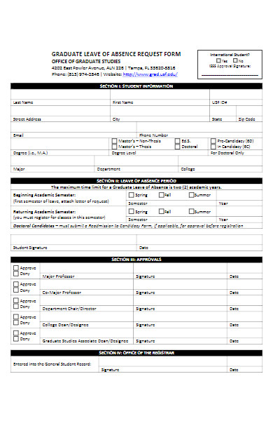 graduate leave of absence request form