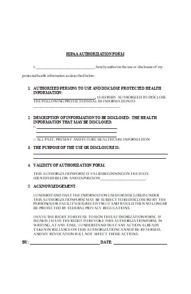 hipaa authorization form in doc