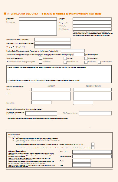 holiday mortgage application form