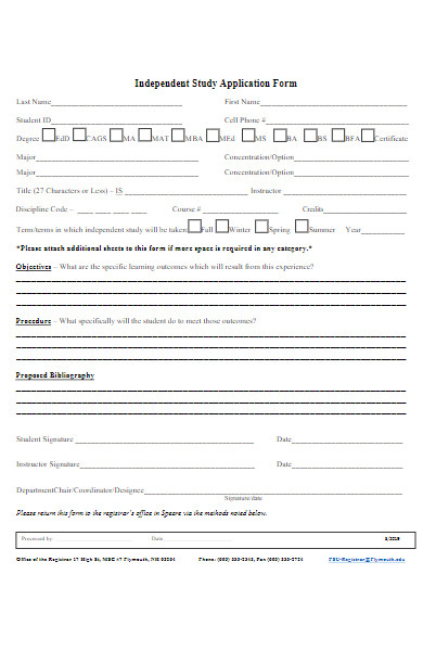 independent study application form example