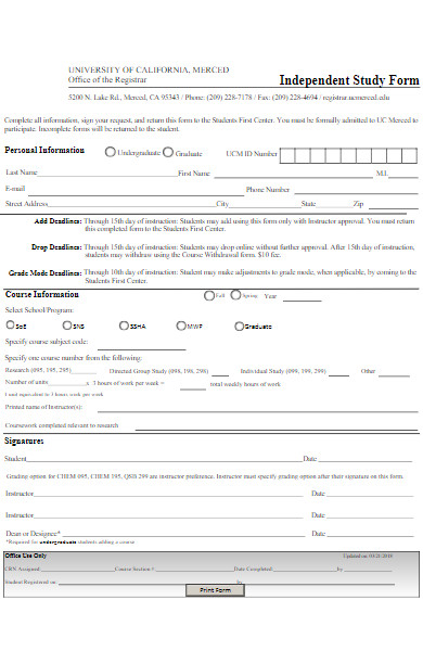 independent study form
