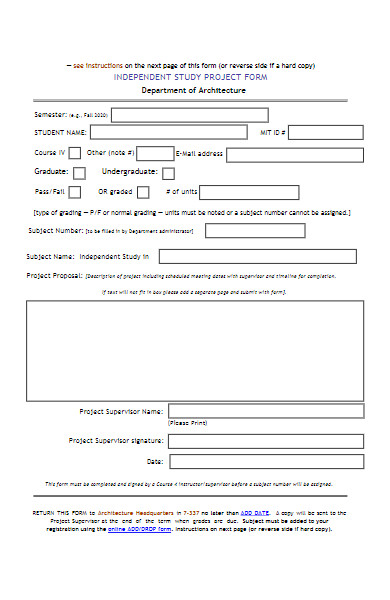 independent study project form