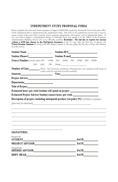 independent study proposal form
