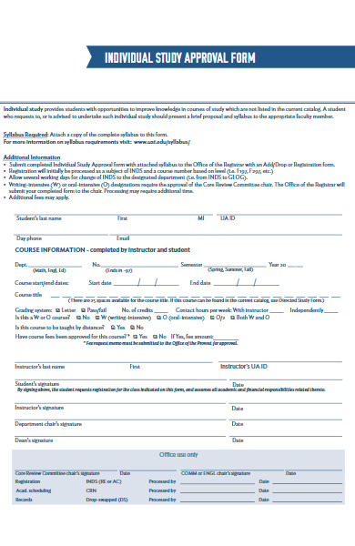 individual study approval form