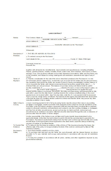 land contract application form