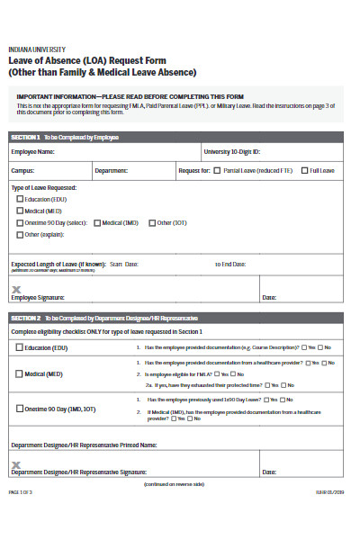 leave of absence request form for medical