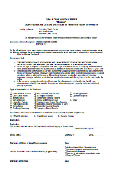 medical center hipaa authorization form