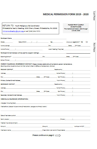 medical meeting permission form