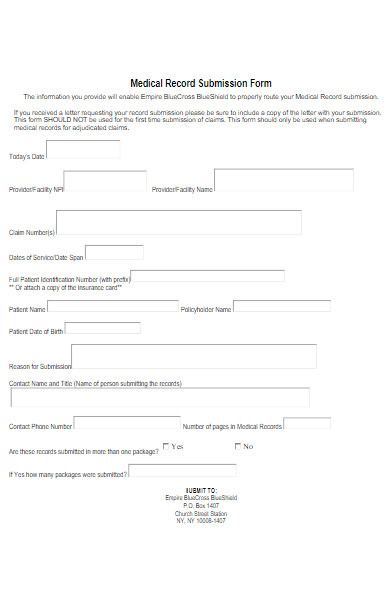 medical record submission form