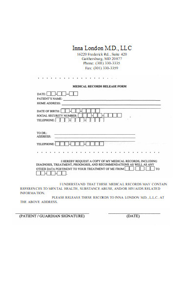 medical records release form in doc