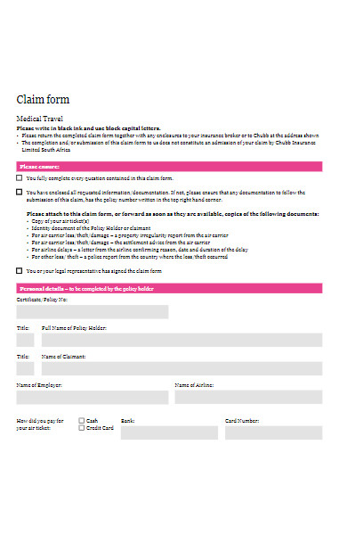 medical travel claim form
