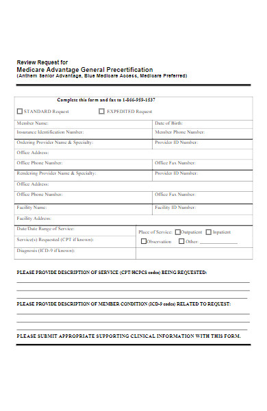 medicare advantage authorization form