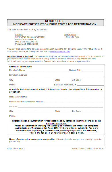 medicare prescription drug authorization form
