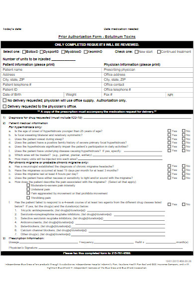 medicare prior authorization form