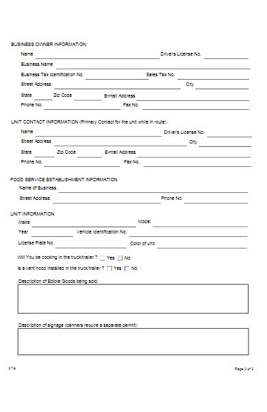 mobile food vendor application form