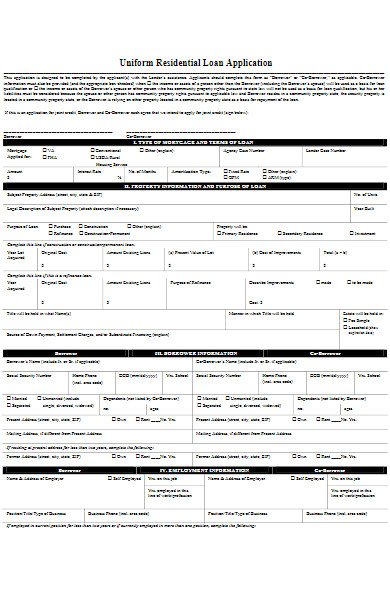 mortgage loan application form in pdf