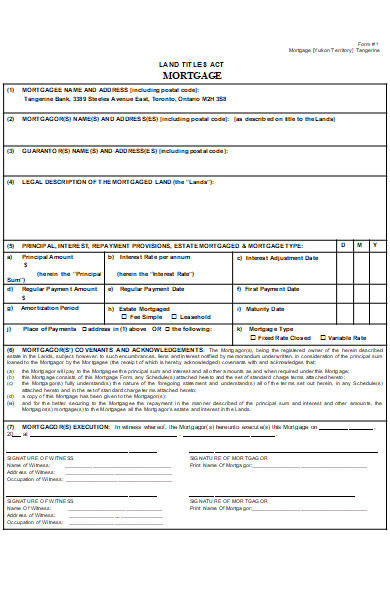 mortgage title form