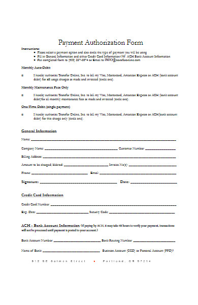 online payment application form