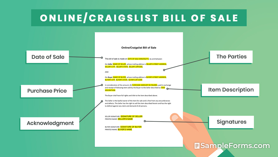 OnlineCraigslist Bill of Sale