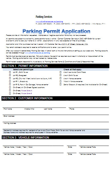 parking permit application form in pdf