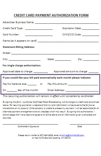 FREE 50+ Payment Authorization Forms Download – How to Create Guide, Tips