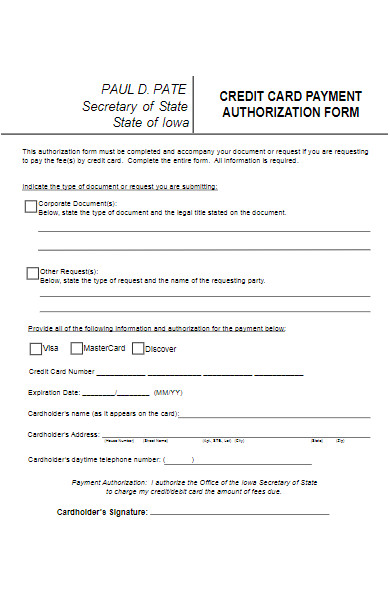 payment authorization form in pdf