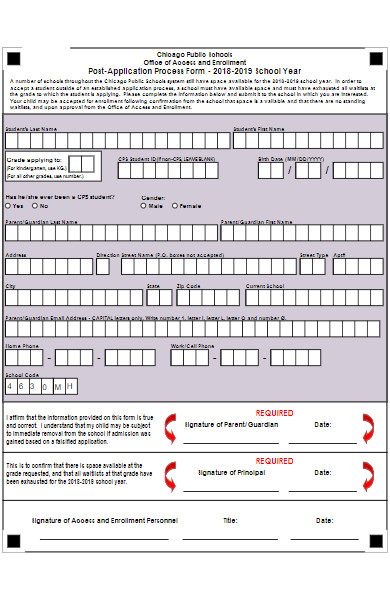 post application process form