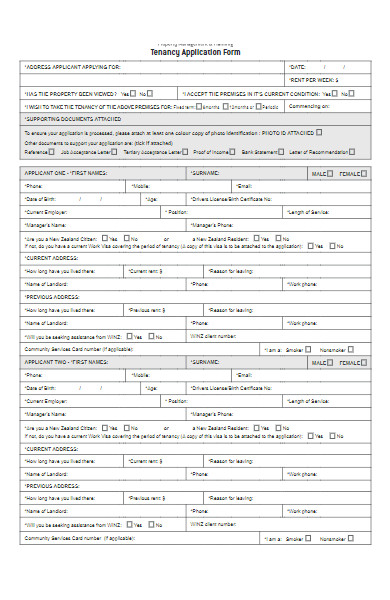 printable tenancy application form