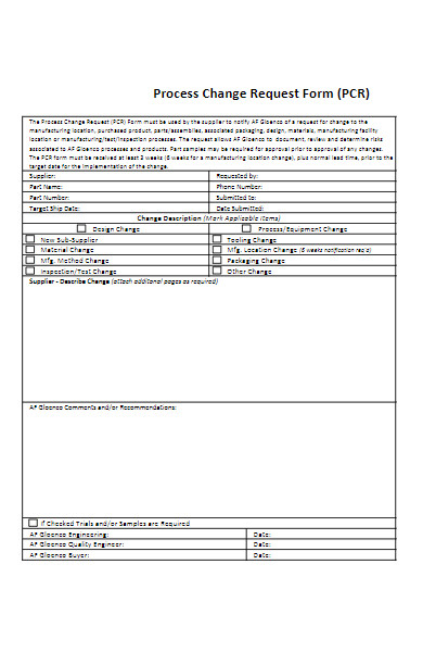 process change request form