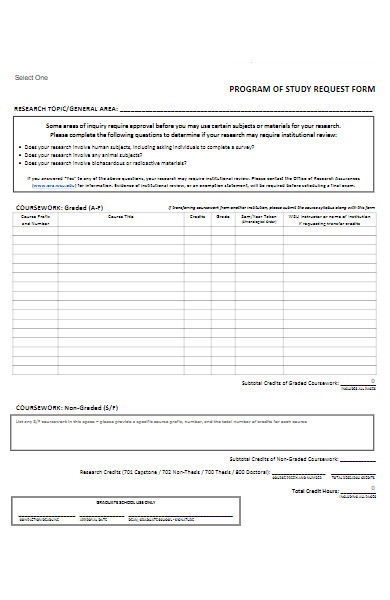 program of study request form