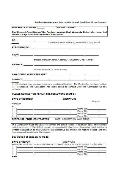 project contract application form