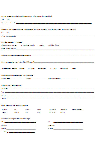 FREE 52+ Puppy Application Forms in PDF | MS Word