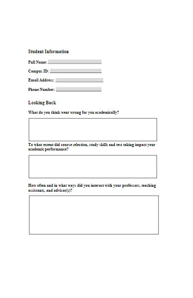 readmission form for dropped student