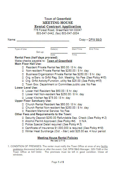rental contract application form