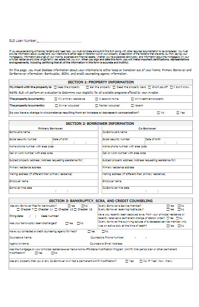 request form for mortgage assistance