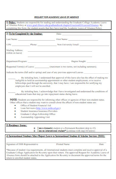 request for academic leave of absence form